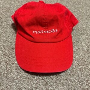 Red mamacita dad cap hat